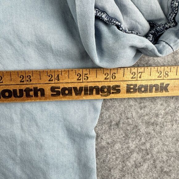 Cato Blue Chambray Top Shirt Womens 22/24 Light Distressed Wash Cuffed Button* - Picture 10 of 14